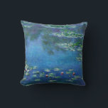 Vintage Water Lilies by Claude Monet Throw Pillow<br><div class="desc">Vintage Water Lilies by Claude Monet Postcard. Beautiful oil on canvas painting of a pond with water lilies in Giverny France.</div>