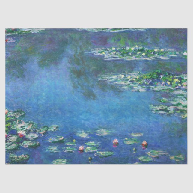 Vintage Water Lilies by Claude Monet Tissue Paper (Front)