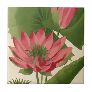 Vintage water lily tile
