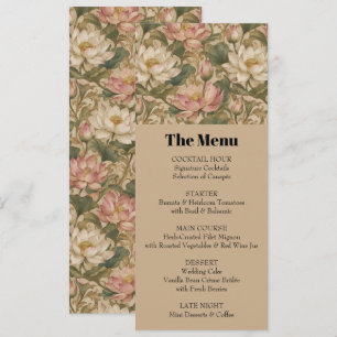 Vintage Water Lotus Botanical Floral Pattern Invitation