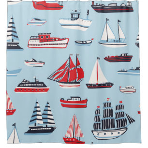 Vintage Water Transport Doodle Pattern