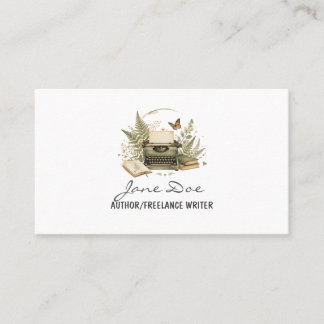 Vintage Watercolor Author Business Card