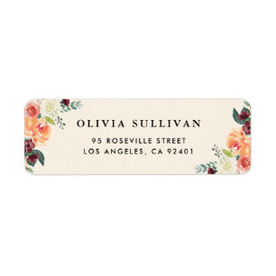 Vintage Watercolor Autumn Blooms Floral Bouquet