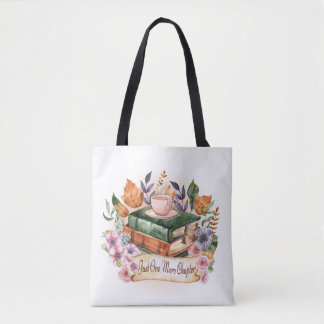 Vintage Watercolor Books and Coffee Just One More  Tote Bag