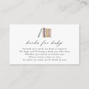 Vintage Watercolor Books for Baby Enclosure Card