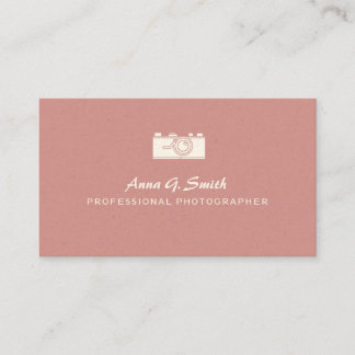 Vintage Watercolor Camera And Rose Photography Business Card