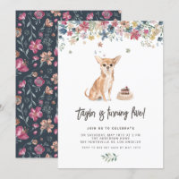 Vintage Watercolor Chihuahua Dog Birthday Party