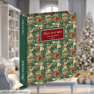 Vintage watercolor Christmas angels pastel colours Binder