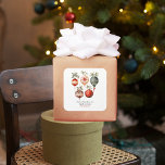 Vintage Watercolor Christmas Ornaments Square Sticker<br><div class="desc">Embrace the magic of the holiday season with these beautiful vintage-inspired ornaments. Whether you're decorating your own tree or looking for the perfect gift, our Vintage Watercolor Christmas Ornaments are a delightful choice. Order now and add a touch of classic charm to your festivities. Make this holiday season truly special...</div>