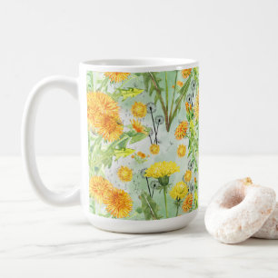 Vintage Watercolor Dandelion Pattern Coffee Mug