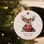 Vintage Watercolor Deer &. Merry Christmas Ceramic Ornament<br><div class="desc">Spread the joy and warmth of the holiday season with our Vintage Watercolor Deer & Merry Christmas collection. Whether you're sending heartfelt holiday greetings or decorating your home, this design will add a touch of elegance and nostalgia to your celebrations. Order yours today and make this holiday season truly memorable....</div>