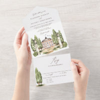 Vintage Watercolor English Manor Wedding