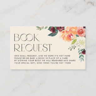 Vintage Watercolor Fall Flowers Book Request Enclosure Card
