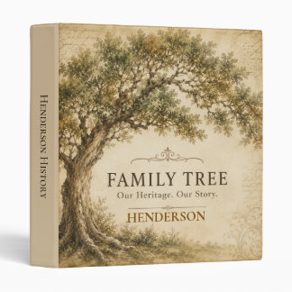 Vintage Watercolor Family Tree Genealogy Binder