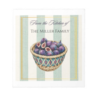 Vintage Watercolor Fig Harvest Kitchen Labels Notepad
