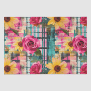 Vintage Watercolor Floral Abstract Pattern (16) Tissue Paper