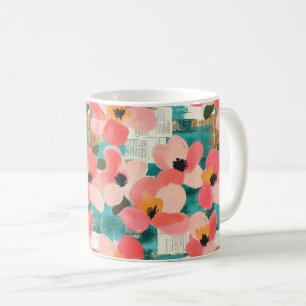 Vintage Watercolor Floral Abstract Pattern (4) Coffee Mug
