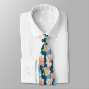 Vintage Watercolor Floral Abstract Pattern (5) Tie