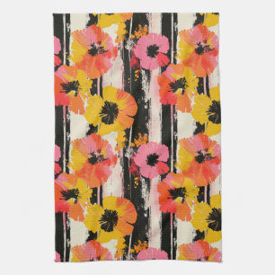 Vintage Watercolor Floral Abstract Pattern (9) Kitchen Towel