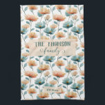 Vintage Watercolor Floral Family Heritage Kitchen Towel<br><div class="desc">Soft spring florals arranged in a refined vintage composition bring a sense of warmth, heritage, and timeless beauty to this design. Inspired by antique botanical prints, the gentle color palette and flowing floral forms create an elegant atmosphere that celebrates family, love, and meaningful moments. With the option to personalize the...</div>