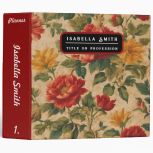 Vintage Watercolor Floral Modern Collection Binder