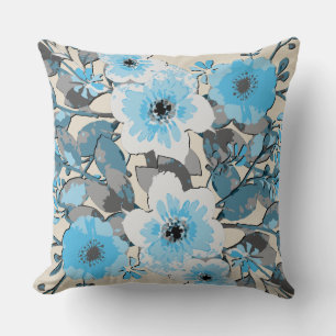 Vintage Watercolor Floral Pattern #15 Throw Pillow