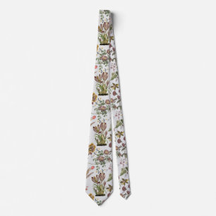 Vintage watercolor floral pattern 2508.Lgrey BG Tie
