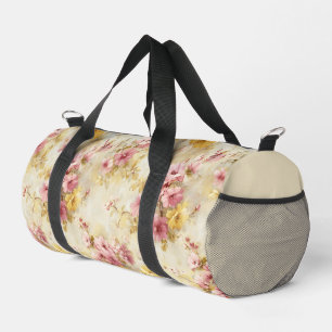 Vintage Watercolor Floral Pattern Duffle Bag