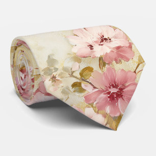 Vintage Watercolor Floral Pattern Tie