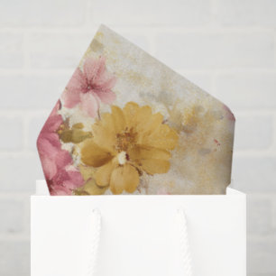 Vintage Watercolor Floral Pattern Tissue Paper