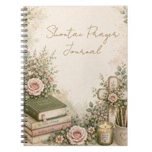 Vintage Watercolor Floral Personalized Prayer  Notebook