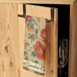 Vintage Watercolor Floral Trendy Collection Kitchen Towel