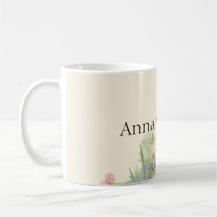 Vintage watercolor flowers coffee mug