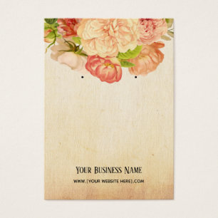 Vintage Watercolor Flowers Earring Display Cards