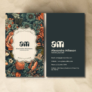 Vintage Watercolor Flowers Professional Business Card