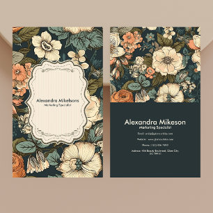 Vintage Watercolor Flowers Professional Business Card