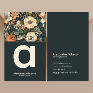 Vintage Watercolor Flowers Professional Business Card