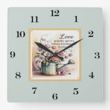 Vintage Watercolor Flowers With Quote