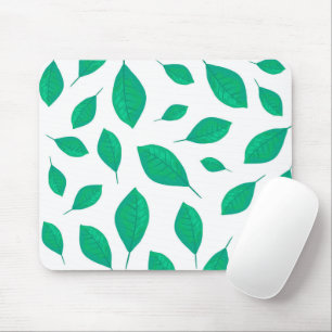 Vintage Watercolor Green Leaves Mouse Pad