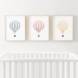 Vintage Watercolor Hot Air Balloon Nursery Decor<br><div class="desc">Add a finishing touch to your little one's space with this set of 3 vintage watercolor hot air balloons.</div>