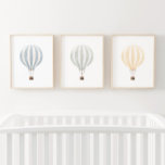 Vintage Watercolor Hot Air Balloon Nursery Decor<br><div class="desc">Add a finishing touch to your little one's space with this set of 3 vintage watercolor hot air balloon.</div>
