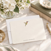 Vintage Watercolor Humming Bird Personalized