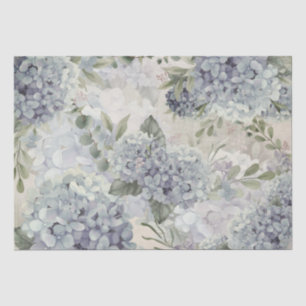 vintage watercolor hydrangea tissue paper