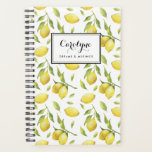 Vintage Watercolor Lemons and Greenery Pattern Planner<br><div class="desc">Write your plans and schedule with this whimsical and botanical-inspired planner. It features watercolor illustrations of lemon and foliage pattern. Personalize by adding your name or short phrase. This lemon planner will be perfect as a personalized gift. Matching items are available.</div>