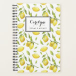 Vintage Watercolor Lemons and Greenery Pattern Planner<br><div class="desc">Write your plans and schedule with this whimsical and botanical-inspired planner. It features watercolor illustrations of lemon and foliage pattern. Personalize by adding your name or short phrase. This lemon planner will be perfect as a personalized gift. Matching items are available.</div>