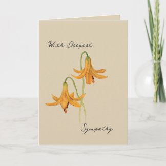 Vintage Watercolor Lily Botanical Sympathy Card