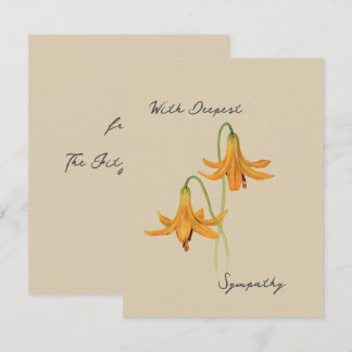 Vintage Watercolor Lily Botanical Sympathy Card