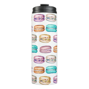 Vintage Watercolor Macaron Cookies Thermal Tumbler