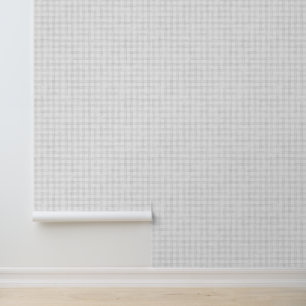Vintage Watercolor Mercury Grey Gingham Pattern Wallpaper