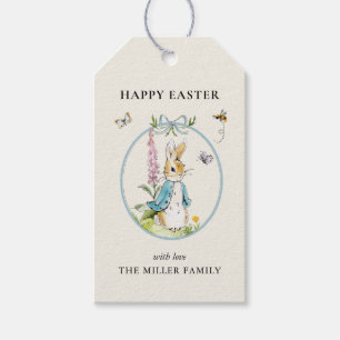Vintage watercolor Peter rabbit Easter bunny  Gift Tags
